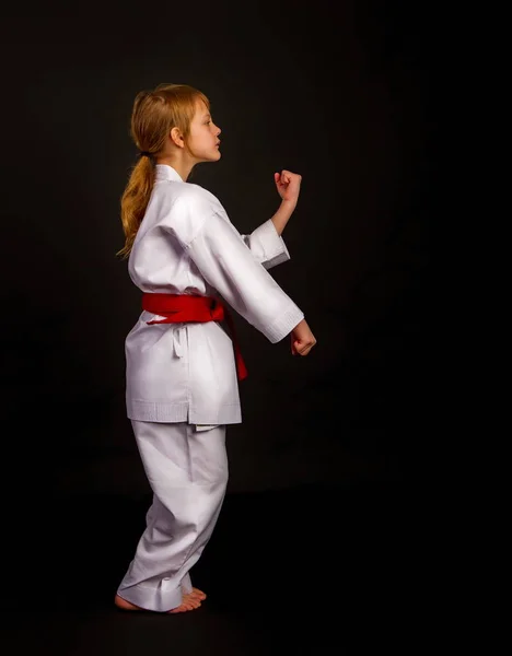 Kata karate girl — 스톡 사진