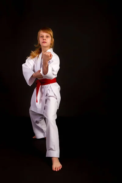 Kata karate girl — 스톡 사진