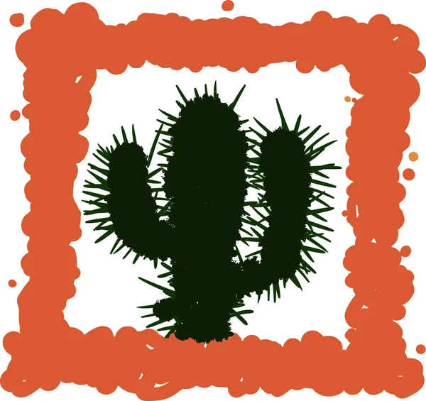 Simple cactus drawing — ストックベクタ