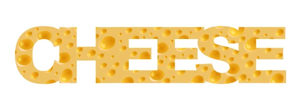 Nápis na pozadí sýra — Stockový vektor