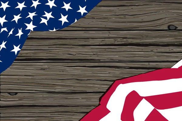 US Flag wooden — Stock Vector
