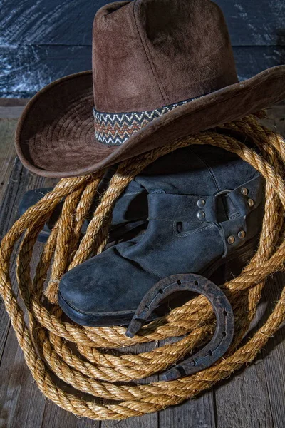 Laarzen hoed lasso — Stockfoto