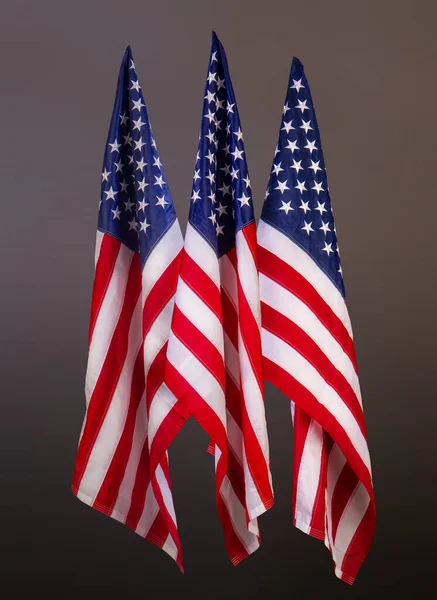 Tre bandiere USA — Foto Stock