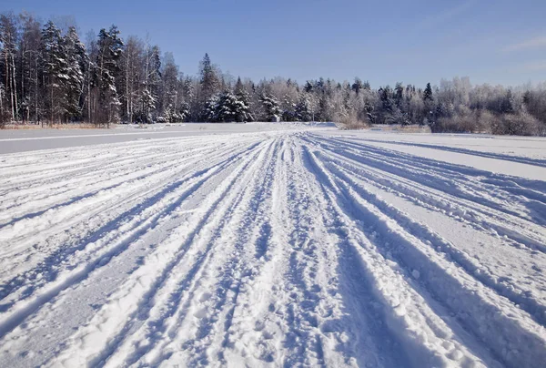 Tracks on snow — Stock Photo, Image