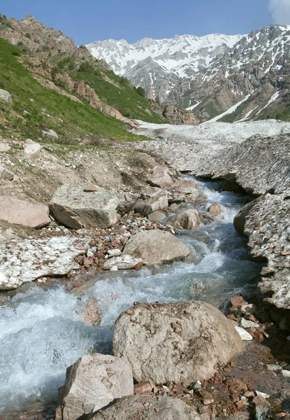 Μικρές ορεινές creek την άνοιξη — Φωτογραφία Αρχείου