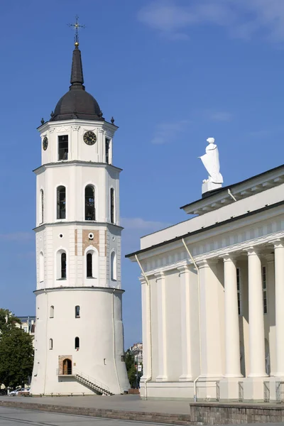Piazza della Cattedrale e campanile a Vilnius — Foto Stock