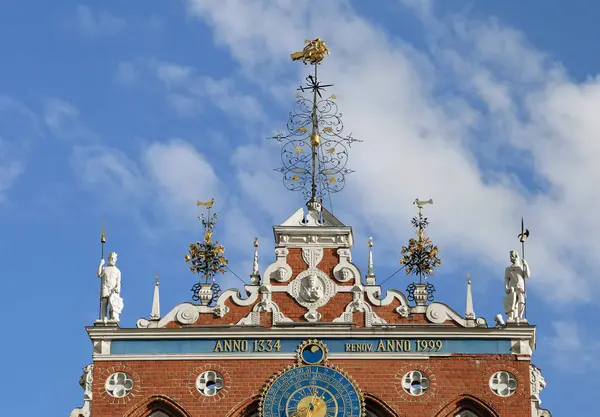 Top of the House of the Blackheads in Riga — Stock Photo, Image