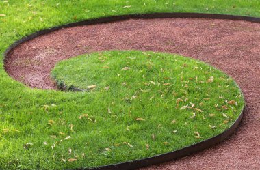 Bir parkta dekoratif çim