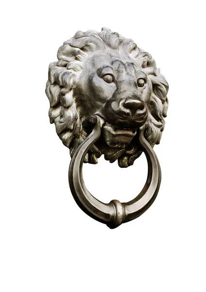 Leijonan pään oven kolkuttaja — kuvapankkivalokuva