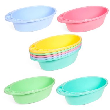 çok renkli plastik tepsi