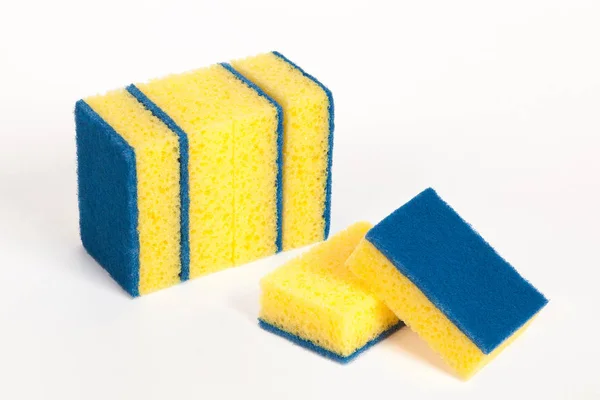 A set of yellow scouring sponges — Stock Photo, Image