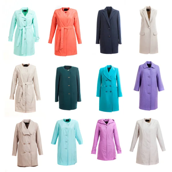 Coat collection on the background — Stock Photo, Image