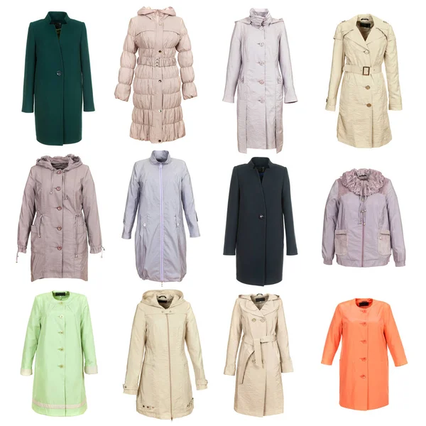 Coat collection on the background — Stock Photo, Image