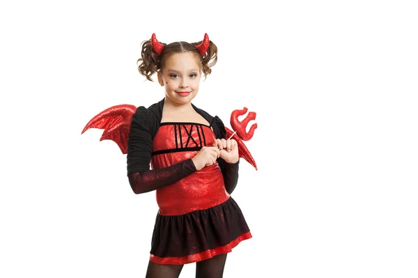 The girl in a suit of a devil — Stock Photo, Image