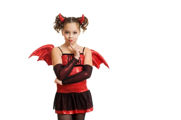 The girl in a suit of a devil — Stock Photo, Image