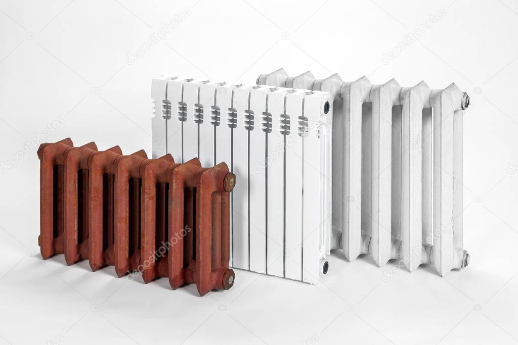 Samples of radiators on an isolated background.