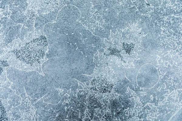 Glass covered with ice during the severe frosts — Stock Photo, Image