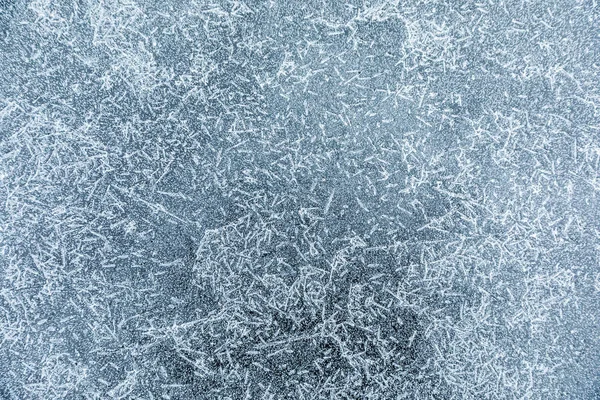 Vidrio cubierto de hielo durante las heladas severas — Foto de Stock