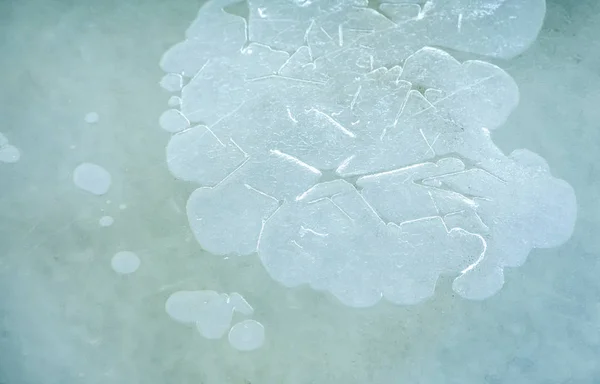 Vidrio Cubierto Hielo Durante Las Heladas Severas Invierno — Foto de Stock