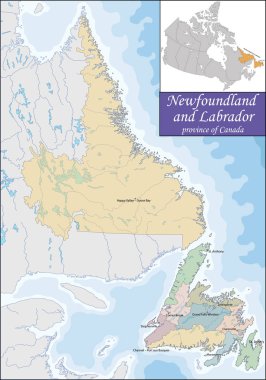 Newfoundland ve Labrador Haritası