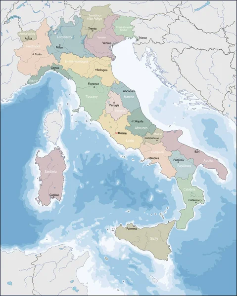 La mappa di Italia — Vettoriale Stock