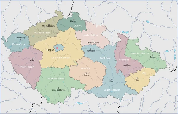 チェコ共和国の地図 — ストックベクタ