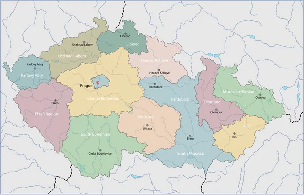 Mapa České republiky — Stockový vektor