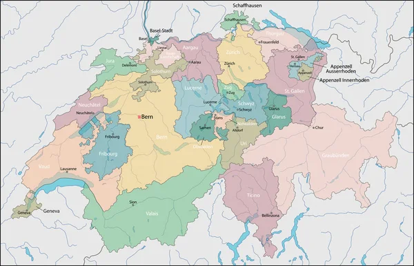 Carte de la Suisse — Image vectorielle