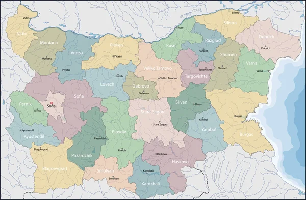Mapa Bulharska — Stockový vektor