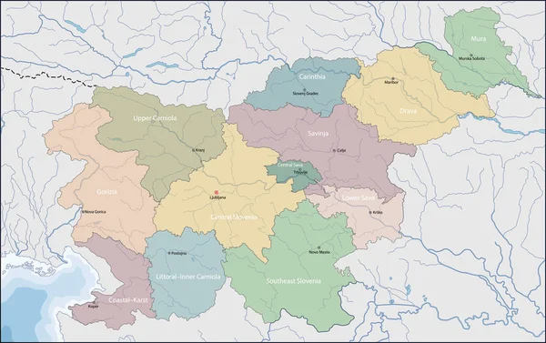 Mapa Słowenii — Wektor stockowy