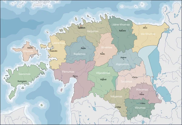 Mapa da Estónia —  Vetores de Stock