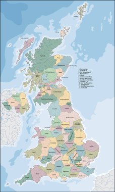 Map of United Kingdom clipart