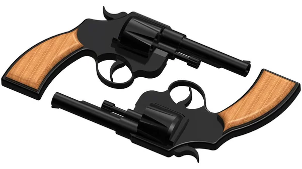 3D image of two revolvers — Stock Photo, Image