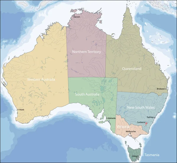 La mappa di Australia — Vettoriale Stock