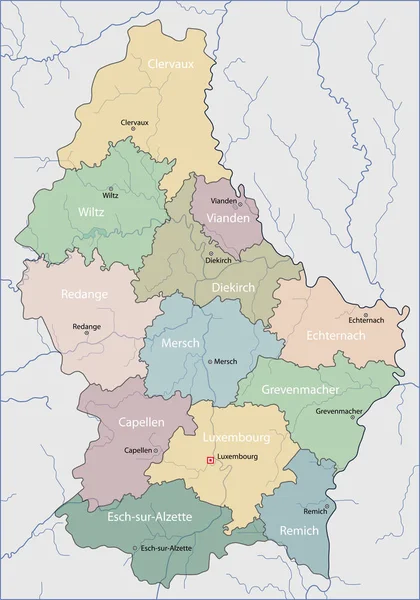 Χάρτης του Λουξεμβούργου — Διανυσματικό Αρχείο
