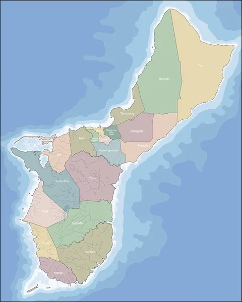El mapa de Guam — Vector de stock