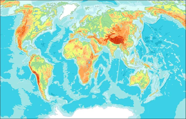 Карта физического мира — стоковый вектор