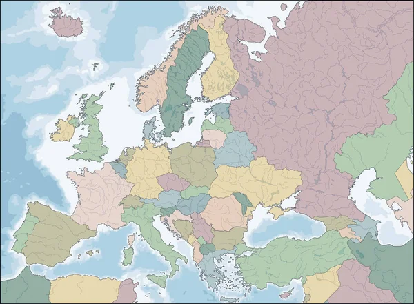 Mapa de Europa — Vector de stock