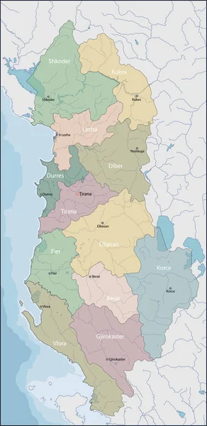 Карта Албанії — стоковий вектор