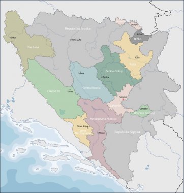 Bosna-Hersek Haritası