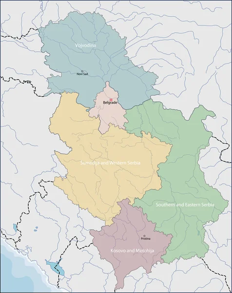 Landkarte Serbiens — Stockvektor