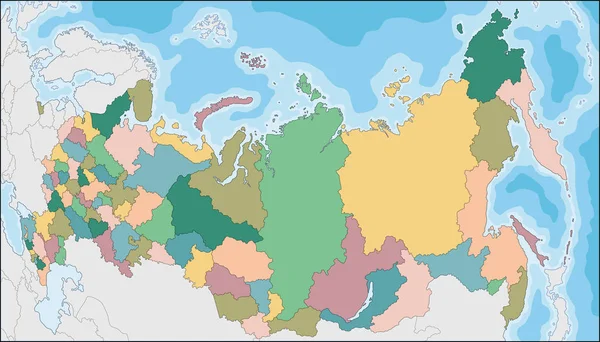 Mapa Ruské federace s federální subjekty — Stockový vektor