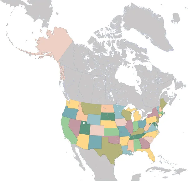 Illustration map of The United States of America Vector Graphics