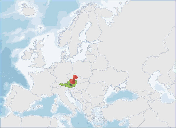 Republic of Austria location on Europe map