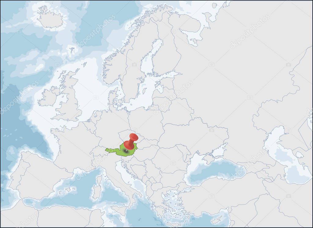 Republic of Austria location on Europe map