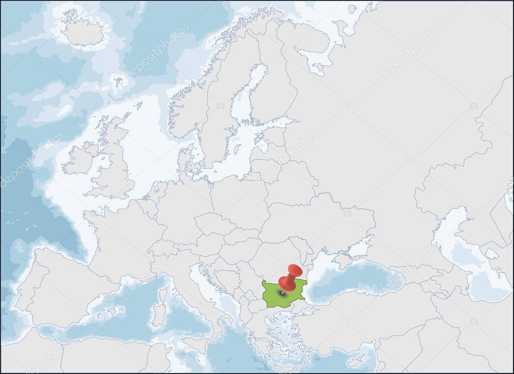 Republic of Bulgaria location on Europe map