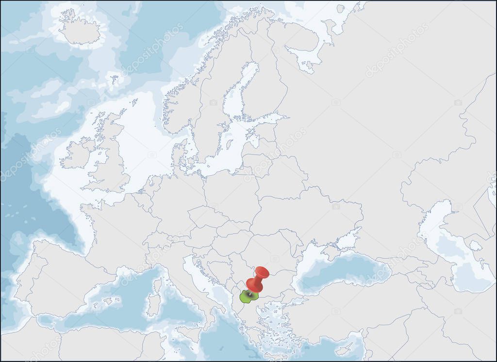 Republic of North Macedonia location on Europe map