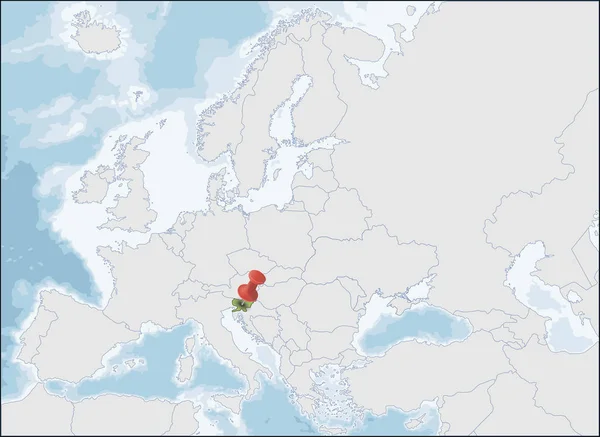 Republiek Slovenië locatie op kaart van Europa — Stockvector