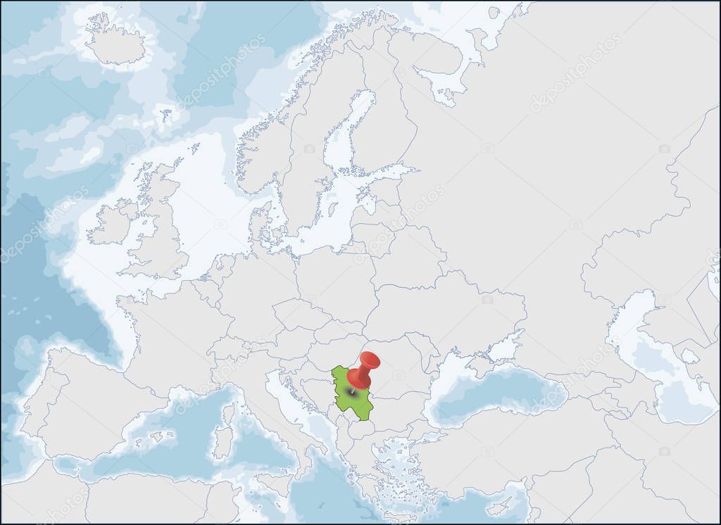 Republic of Serbia location on Europe map