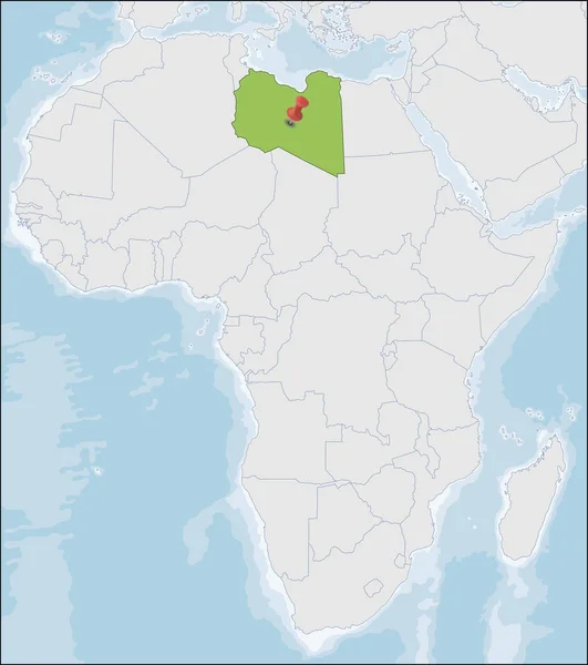 Estado de Libia ubicación en África mapa — Vector de stock